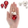 Hicarer 120 Pieces Vase Filler Pearls No Hole Floating Beads for Vase Centerpieces Brush Holder Round Faux Water Bead for DIY Home Wedding Table Party Decor, 14/20/30 mm(Creamy White, Bright Red) view 3