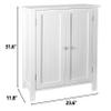 JungleA Bathroom Storage Floor Cabinet, Free Standing Wooden Cabinet with Double Door and 3 Adjustable Shelves, 23.6 x 11.8 x 31.6 inch view 2