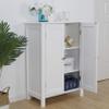 JungleA Bathroom Storage Floor Cabinet, Free Standing Wooden Cabinet with Double Door and 3 Adjustable Shelves, 23.6 x 11.8 x 31.6 inch view 3
