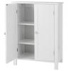 JungleA Bathroom Storage Floor Cabinet, Free Standing Wooden Cabinet with Double Door and 3 Adjustable Shelves, 23.6 x 11.8 x 31.6 inch view 4