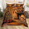 Erosebridal Christmas Queen Bedding Set, Christmas Tree Duvet Cover Xmas Gifts for Kids Adults, Xmas Decorations Bed Set, Rustic Country Quilt Cover Bedroom Decor, 2 Pillowcases (No Comforter) view 1