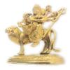 athizay Sherawali MATA murti | Gold Texture and Finish | Brass Durga Idol for Home puja | Maa Serawali Brass Murti for Navratri Poojan (18 cm) Gold view 2