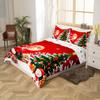 Erosebridal Santa Claus Bedding Set Twin Size Christmas Tree Decor Red Duvet Cover Christmas Warm Theme Bedding Duvet Cover Pattern Snowman Star Decor Soft Bedspread Cover for Adult Teens Kids view 2