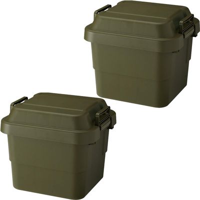 Risu TC-30 Trunk Cargo Storage Box, Made in Japan, 7.9 gal (30 L), Green, Set of 2