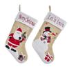 Kurt Adler Merry Christmas Santa Claus Let It Snow Snowman 21 inch Cotton Decorative Hanging Stocking Set of 2 view 1