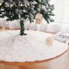 Kaximd Christmas Tree Skirt 30/36/49 inches Xmas White Tree Skirts Snowflake Embroidery for Christmas Decorations Holiday Party 198 Gold 120 view 1