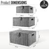 ARPAN Set of 3 Resin Woven Utility Storage Basket Box With Lid & Lock (Grey) view 2