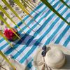 Arkwright Cali Cabana Stripe Beach Towel - Pack of 4, Soft Quick Dry 100% Cotton Terry Towels Set for Pool, Swim, and Hot Tub, 30 x 60 in, Blue view 3