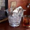 Glass, Ice Bucket, 6" Height, Round with Handles, Made in Europe - by Barski view 2