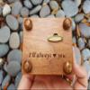Wooden music box with a father and daughter image on the top, with your customized message on the bottom side of the box with your choice of color and song view 4
