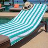 Arkwright Cali Cabana Stripe Beach Towel - Pack of 4, Soft Quick Dry 100% Cotton Terry Towels Set for Pool, Swim, and Hot Tub, 30 x 60 in, Green view 4