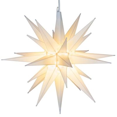 Elf Logic 14 Bright White LED Moravian Star Tree Topper - Hanging Outdoor/Indoor Christmas Tree Star Topper Light - Use as Holiday Decoration, Porch Light, Wedding and Ballroom Venue Decor