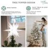 Elf Logic 14 Bright White LED Moravian Star Tree Topper - Hanging Outdoor/Indoor Christmas Tree Star Topper Light - Use as Holiday Decoration, Porch Light, Wedding and Ballroom Venue Decor view 2