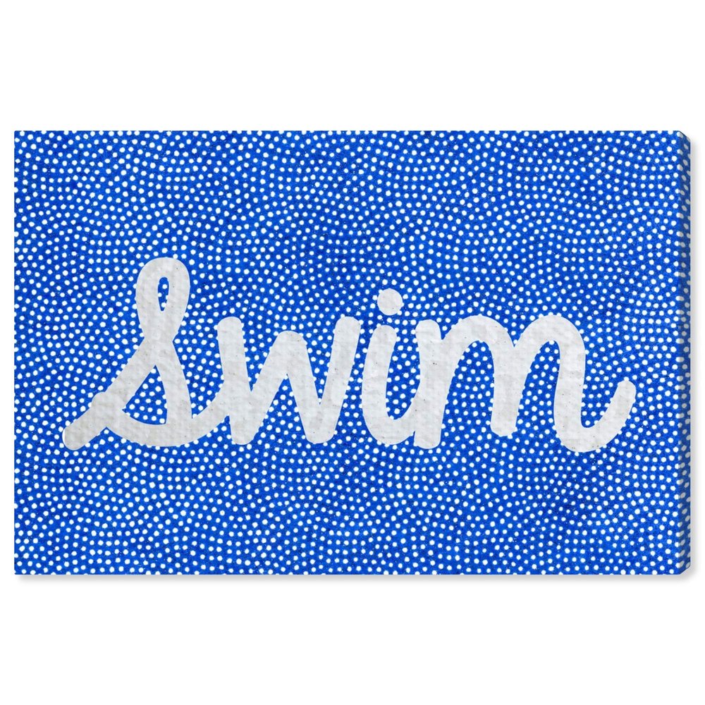 Wynwood Studio Nautical and Coastal Wall Art Canvas Prints 'Swim Dots' Home Dcor, 24" x 16", Blue, White