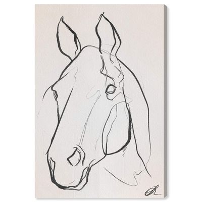 Wynwood Studio Animals Wall Art Canvas Prints 'Stallion Sketch III' Home Dcor, 16" x 24", Black, White