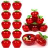 20 Pack Apple Container Christmas Wedding Party Toy Filled Plastic Bobbing Apples Christmas Tree Xmas Decorations Baubles Party Wedding Fruit Ornament Teacher Supplies Favors for Kids view 1
