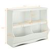 Costzon Toy Storage Organizer, 4-Cubby Kids Bookshelf with Footboard and Name Card, Wooden Children's Bookcase, Montessori Toy Shelf for Playroom, Bedroom, Daycare, Classroom (White) view 2