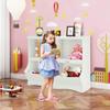Costzon Toy Storage Organizer, 4-Cubby Kids Bookshelf with Footboard and Name Card, Wooden Children's Bookcase, Montessori Toy Shelf for Playroom, Bedroom, Daycare, Classroom (White) view 4