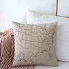 Throw Pillows Cover 18 x 18 Inches State Blank Isolated Us Outline Map Alaska USA Atlas Education United Drawing Line White Simple Black Cushion Case Cotton Linen for Fall Home Decor view 1