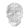 The Geeky Days Skull Head Halloween DIY Horror Wall Art Acrylic Mirror Wall Sticker Geometric Grim Skeleton Head Skull Removable Mural Decals (Silver) view 2