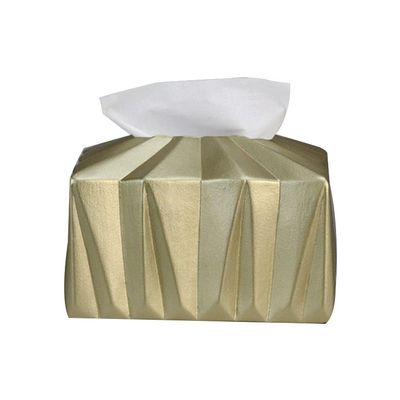 Rectangular Tissue Box Cover, Dispenser, Tissue Box, Creative Simple Waterproof Home Hotel Living Room Coffee Table Tissue Box (Color : Gold)