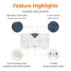 Amazon Basics Twin Window Fan with Reversible Airflow, 3 Speeds, Exhaust, Expandable Side Panel, Digital Control, 9 inch, 78W, White view 2