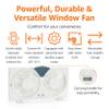 Amazon Basics Twin Window Fan with Reversible Airflow, 3 Speeds, Exhaust, Expandable Side Panel, Digital Control, 9 inch, 78W, White view 3