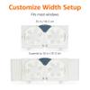 Amazon Basics Twin Window Fan with Reversible Airflow, 3 Speeds, Exhaust, Expandable Side Panel, Digital Control, 9 inch, 78W, White view 4
