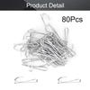 MroMax 80PCS Curtain Hooks 2.48" x 0.79" (LxW) Metal Pin-On Drapery Hooks Suitable for Window Curtain, Door Curtain and Shower Curtain, Silver Tone view 4