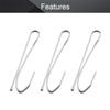 MroMax 200PCS Curtain Hooks 2.48" x 0.79" (LxW) Metal Pin-On Drapery Hooks Suitable for Window Curtain, Door Curtain and Shower Curtain, Silver Tone view 3