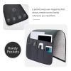 SYSOV Sofa Armrest Organizer, Remote Control Holder for Recliner Couch, Arm Chair Caddy with 5 Pockets for Magazine, Tablet, Phone, iPad view 4