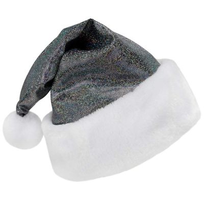 SeasonsTrading Sparkly Black Santa Hat -Child Teen Adult Christmas Costume Party