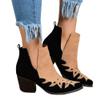 Gibobby Ankle Booties for Women Flat Women's Ankle Boots V-Cut Chelsea Boot Classic Bootie Comfort Faux Suede Shoes Stacked Low Block Heel Yellow view 1