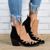 Gibobby Ankle Booties for Women Flat Women's Ankle Boots V-Cut Chelsea Boot Classic Bootie Comfort Faux Suede Shoes Stacked Low Block Heel Yellow view 3
