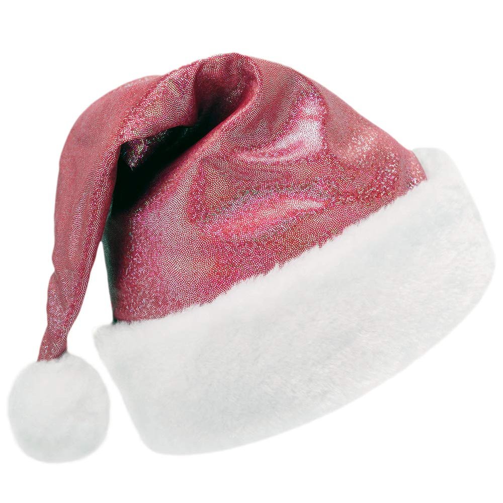 SeasonsTrading Sparkly Red Santa Hat - Teen Adult Christmas Costume Party