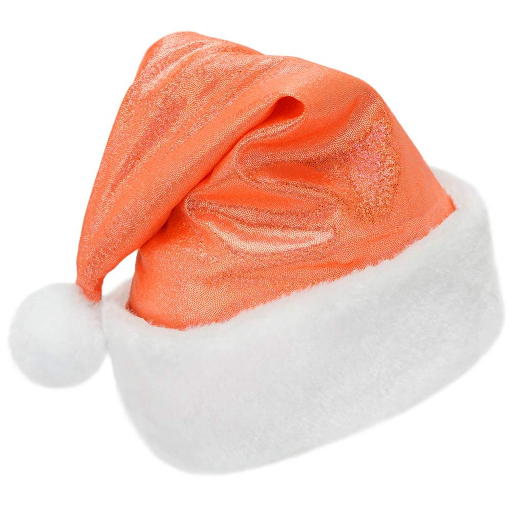 SeasonsTrading Sparkly Orange Santa Hat - Fun Teen Adult Christmas Costume Party
