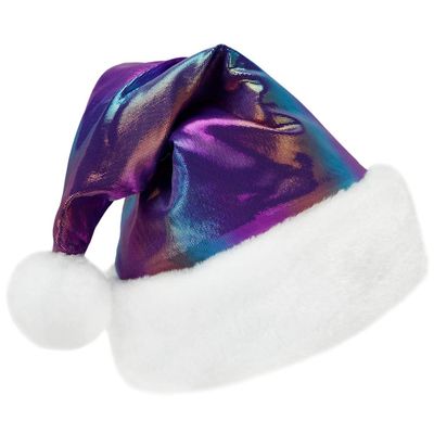 SeasonsTrading Metallic Rainbow Santa Hat - Teen Adult Christmas Costume Party