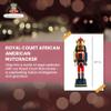 Nutcracker Ballet Gifts, King Nutcracker Christmas Ornaments, African American Wooden Figure Decoration with Metallic Red and Gold Uniform for Holiday Home Decor, Ideal Xmas Ornament, Large, 14 Inch view 2