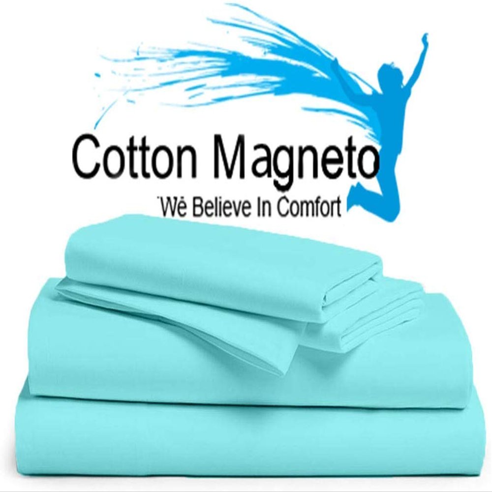 Kanak Bedding Half Ruffle Duvet Set 400-TC 100% Organic Cotton 5-pcs Duvet Cover with Zipper Closer & 4PC Pillow Covers.