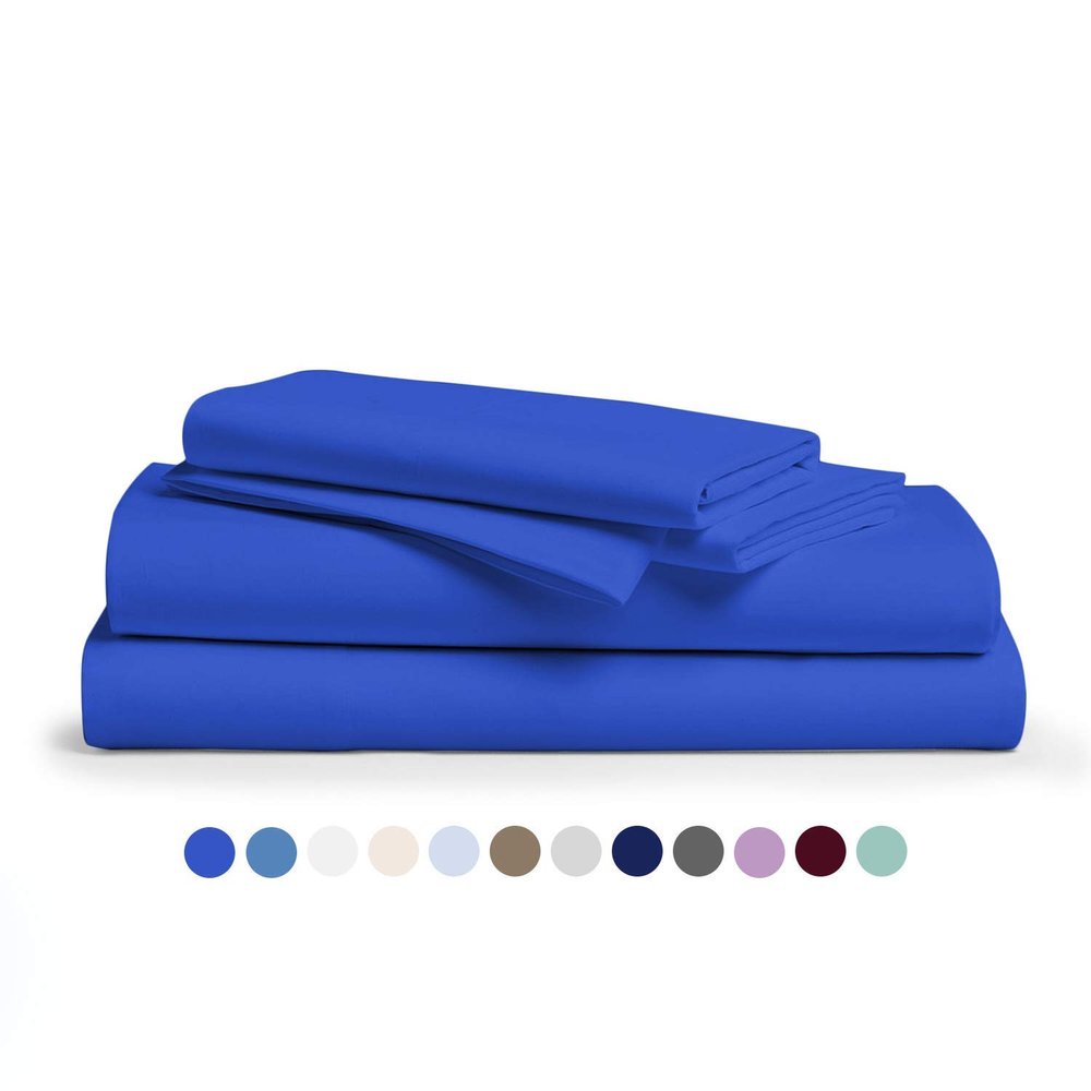 Kanak Bedding Half Ruffle Duvet Set 400-TC 100% Organic Cotton 5-pcs Duvet Cover with Zipper Closer & 4PC Pillow Covers.