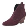 Gibobby Ankle Boots for Women Brown Women's Western Ankle Bootie Closed Toe Casual Low Stacked Heel Boots view 4
