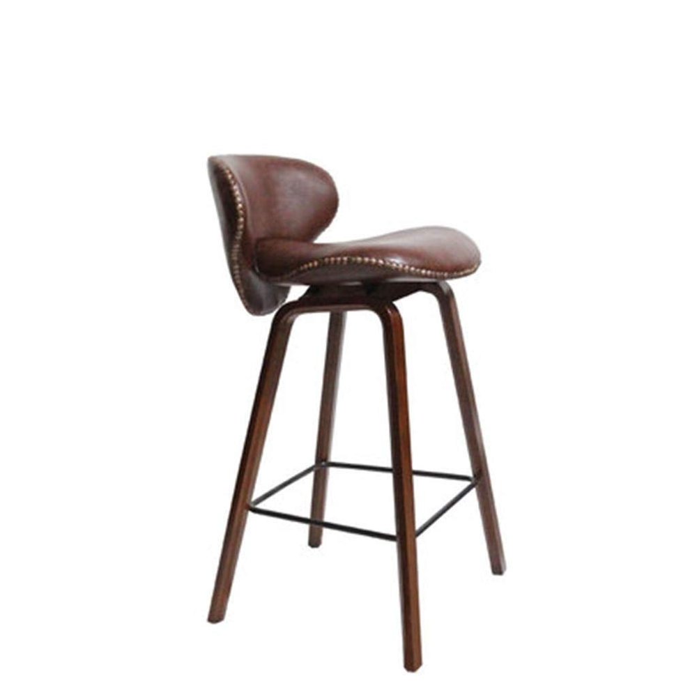 bar stool, Simple Solid Wood, Solid Wood Frame, Rivet Inlay, Cushion Butterfly Design, Kitchen Island Breakfast Chair (Size : H69cm)