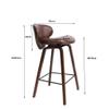 bar stool, Simple Solid Wood, Solid Wood Frame, Rivet Inlay, Cushion Butterfly Design, Kitchen Island Breakfast Chair (Size : H69cm) view 2