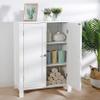 LEMY Bathroom Floor Cabinet with Double Door and Adjustable Shelf Storage Cabinet for Bathroom, Living Room, Bedroom or Kitchen, White view 2