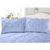 Saferay Green Light Blue Pinch Pleated Pintuck Pillow Shams Set of 2pc Hotel Luxury 800 TC Organic Cotton Cushion Cover King Size 20x36 Super Soft Decorative Pillow Cover Solid Pillow Sham view 1
