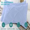 Saferay Green Light Blue Pinch Pleated Pintuck Pillow Shams Set of 2pc Hotel Luxury 800 TC Organic Cotton Cushion Cover King Size 20x36 Super Soft Decorative Pillow Cover Solid Pillow Sham view 2