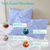 Saferay Green Light Blue Pinch Pleated Pintuck Pillow Shams Set of 2pc Hotel Luxury 800 TC Organic Cotton Cushion Cover King Size 20x36 Super Soft Decorative Pillow Cover Solid Pillow Sham view 4