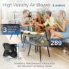Lasko Portable Utility Fan, 12 289 CFM Pivoting High Velocity Air Mover Blower Fan, 3 Speeds, 2 Accessory Outlets 120V, Black, U12104 view 4