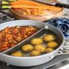Nordic Ware 2-in-1 Divided Sauce Pan, 9.5 Inch, Silver view 4
