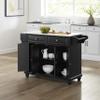 Crosley Furniture Cambridge Stone Top Rolling Kitchen Island Storage Cart, Microwave Stand, Spice Rack, Black view 2